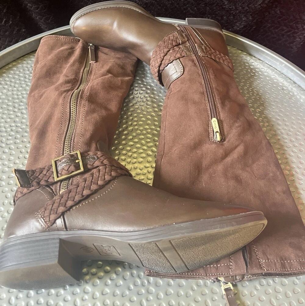 Women's Sam Edelman Circus Brown Tall Riding Boots Size 10